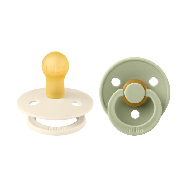 BiBs Fopspeen - Rond - 2 Stuks - 0-6 Mnd - Sage/Ivory BiBs Fopspeen - Rond - 2 Stuks - 0-6 Mnd - Sage/Ivory