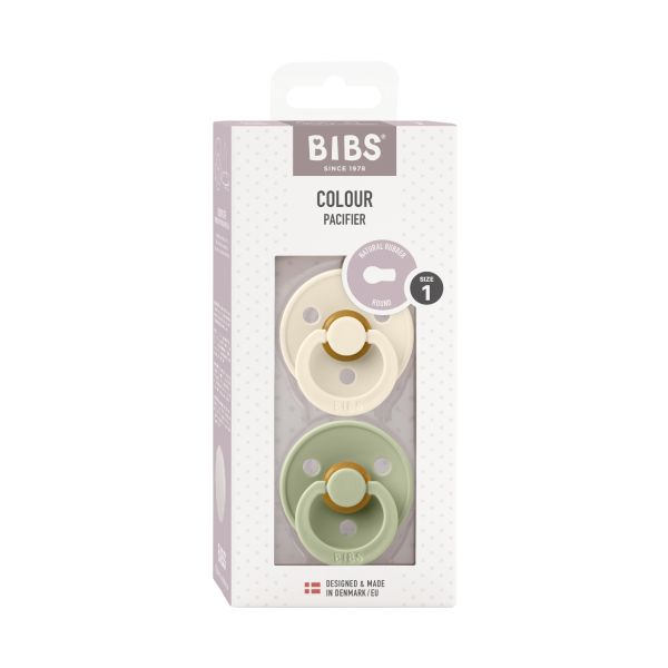 BiBs Fopspeen - Rond - 2 Stuks - 0-6 Mnd - Sage/Ivory BiBs Fopspeen - Rond - 2 Stuks - 0-6 Mnd - Sage/Ivory