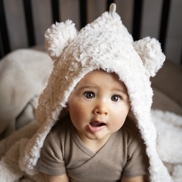 Baby's Only Wikkeldeken Met Oortjes Snow Wolwit Baby's Only Wikkeldeken Met Oortjes Snow Wolwit
