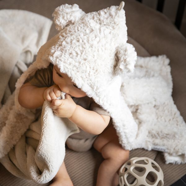 Baby's Only Wikkeldeken Met Oortjes Snow Wolwit Baby's Only Wikkeldeken Met Oortjes Snow Wolwit