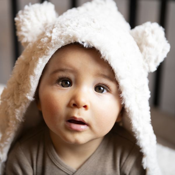 Baby's Only Wikkeldeken Met Oortjes Snow Wolwit Baby's Only Wikkeldeken Met Oortjes Snow Wolwit