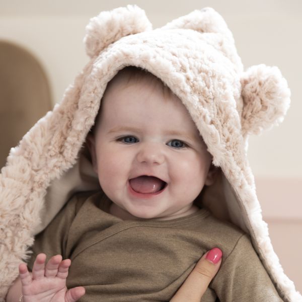 Baby's Only Wikkeldeken Met Oortjes Snow Oud Roze