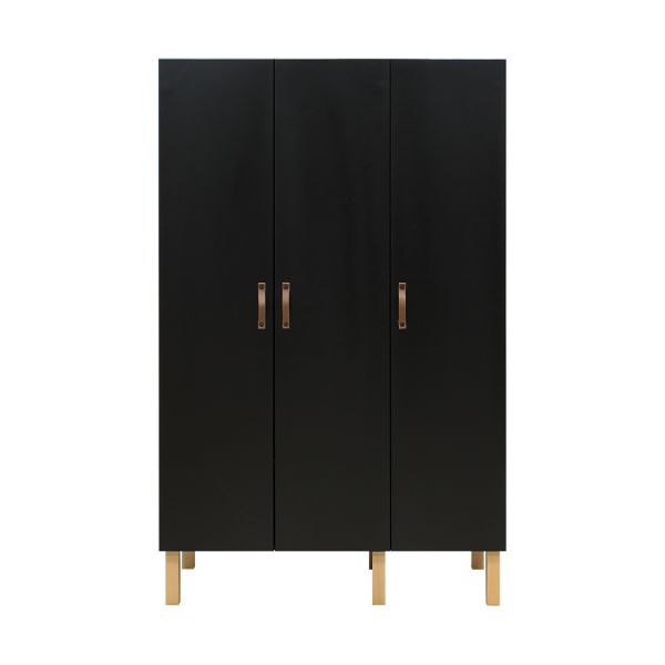 Hanglegkast 3 Deuren Floris Mat Zwart/Naturel
