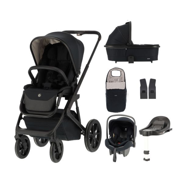 Qute Q-Rider Plus Kinderwagen - Midnight Black | Kidsriver Curve Autostoel - Black | Kidsriver Isofix Base Qute Q-Rider Plus Kinderwagen - Midnight Black | Kidsriver Curve Autostoel - Black | Kidsriver Isofix Base
