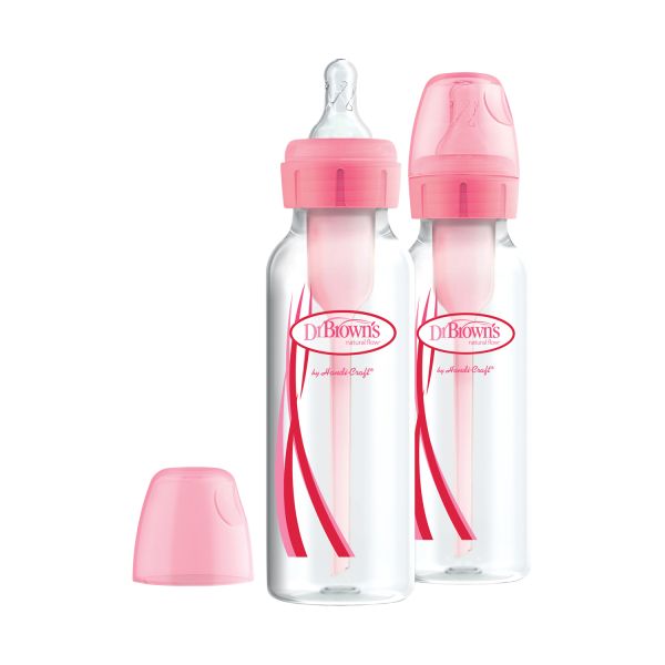 Dr. Brown's Fles Standaard Hals Options+ Roze 250ml 2-Pack