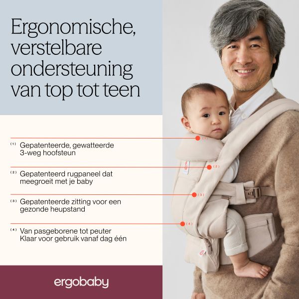 Ergobaby Omni Deluxe Cotton Draagzak - Pearl Grey Ergobaby Omni Deluxe Cotton Draagzak - Pearl Grey