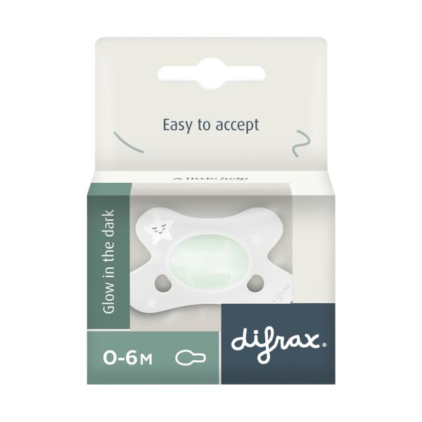 Difrax Fopspeen Mina Glow In The Dark Natural 0-6mnd Ass.