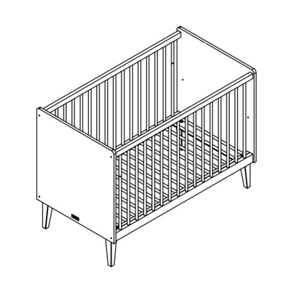 Bopita Indy Babybed Wit / Naturel 60 x 120 cm Bopita Indy Babybed Wit / Naturel 60 x 120 cm