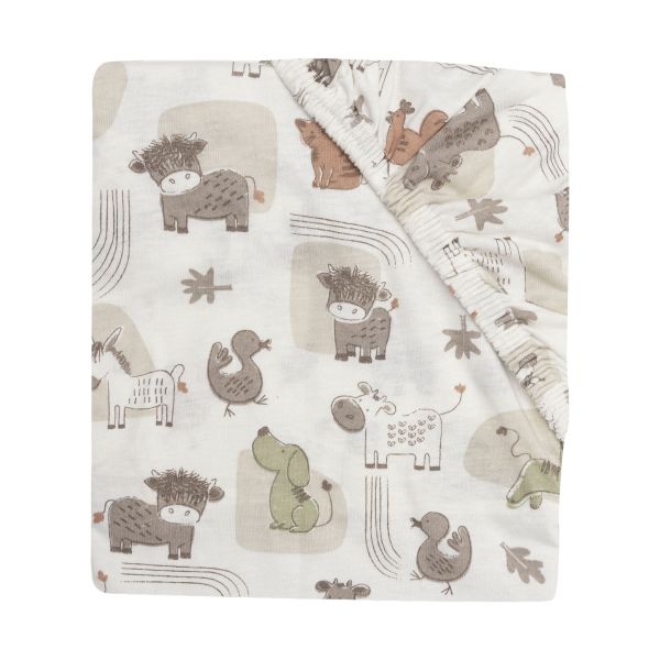 Jollein Hoeslaken - 60x120 cm - Jersey - Barn Buddies Jollein Hoeslaken - 60x120 cm - Jersey - Barn Buddies