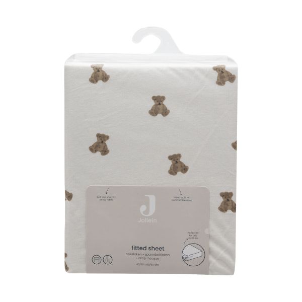 Jollein Hoeslaken - 60x120 cm - Jersey - Mini Teddy Bear Jollein Hoeslaken - 60x120 cm - Jersey - Mini Teddy Bear