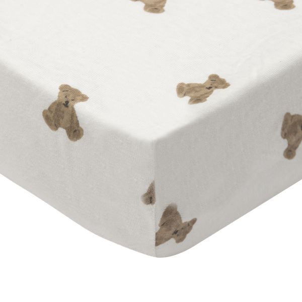 Jollein Hoeslaken - 60x120 cm - Jersey - Mini Teddy Bear Jollein Hoeslaken - 60x120 cm - Jersey - Mini Teddy Bear