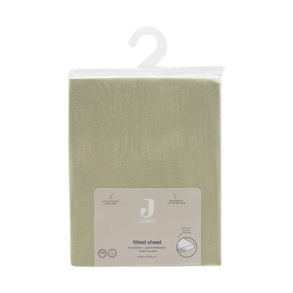Jollein Hoeslaken - 70/75x140/150 cm - Jersey - Soft Matcha Jollein Hoeslaken - 70/75x140/150 cm - Jersey - Soft Matcha