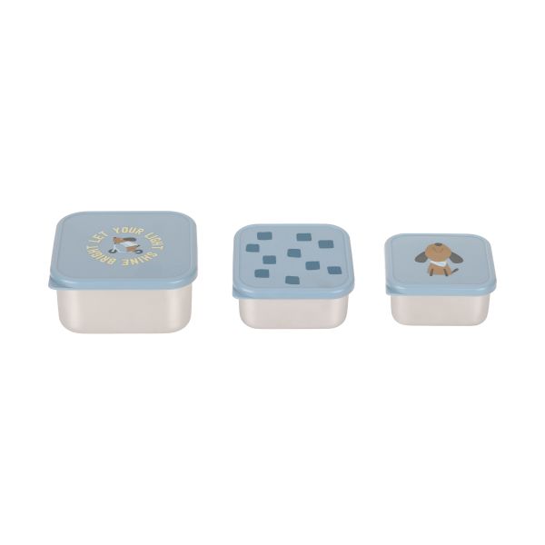 Lässig Pattern Party Snackbox - Roestvrij Staal - Blue - 3 Stuks Lässig Pattern Party Snackbox - Roestvrij Staal - Blue - 3 Stuks