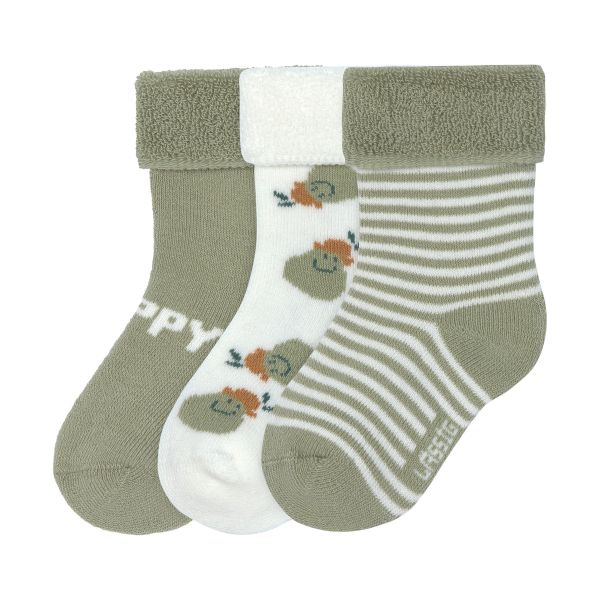 Lässig Terry Socks GOTS - 3-pack - Pear Light Khaki - Maat 12-14 Lässig Terry Socks GOTS - 3-pack - Pear Light Khaki - Maat 12-14