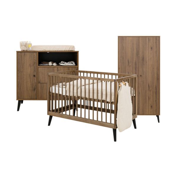 Bopita Ledikant 60x120 - Commode XL - 2 Deurskast - Zara - Walnoot Bopita Ledikant 60x120 - Commode XL - 2 Deurskast - Zara - Walnoot