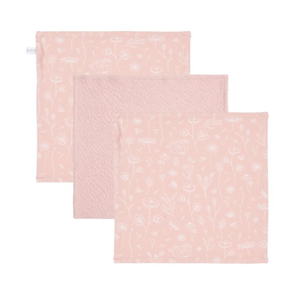 Little Dutch Wild Flowers / Pure Monddoek Pink 3 Stuks
