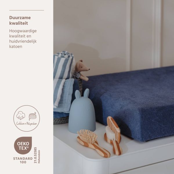 Meyco Aankleedkussenhoes Badstof Indigo 50x70 cm 2-pack