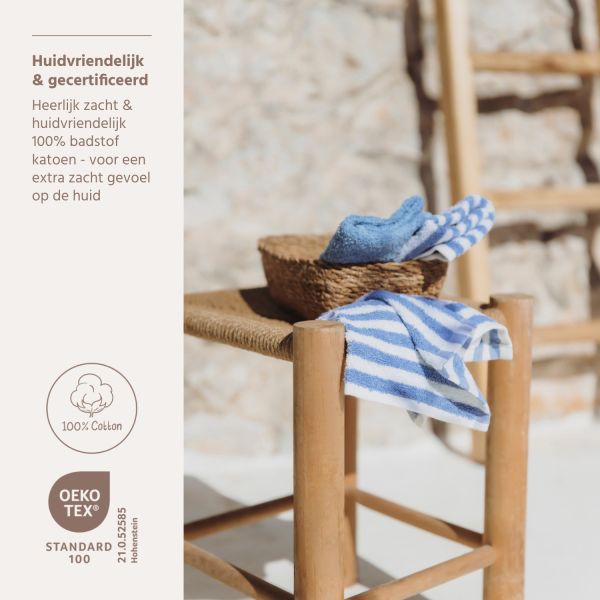 Meyco Baby Fat Stripe Monddoekjes - 6 Stuks - 30 x 30 cm - Badstof - Jeans Blue Meyco Baby Fat Stripe Monddoekjes - 6 Stuks - 30 x 30 cm - Badstof - Jeans Blue