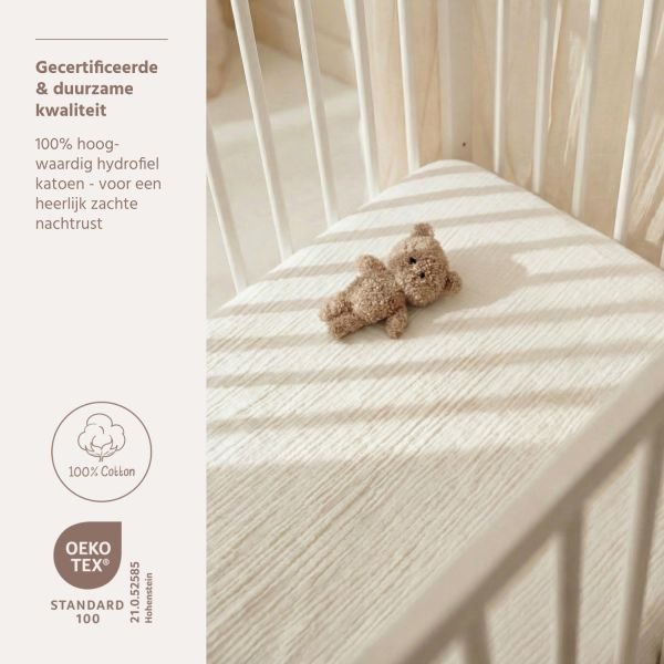 Meyco Baby Hydrofiel Hoeslaken Juniorbed - Uni - Offwhite - 70x140 cm