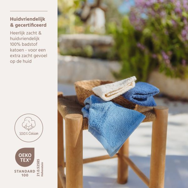 Meyco Baby Monddoekjes - 6 stuks - 30x30 cm - Natural / Jeans Blue / Indigo