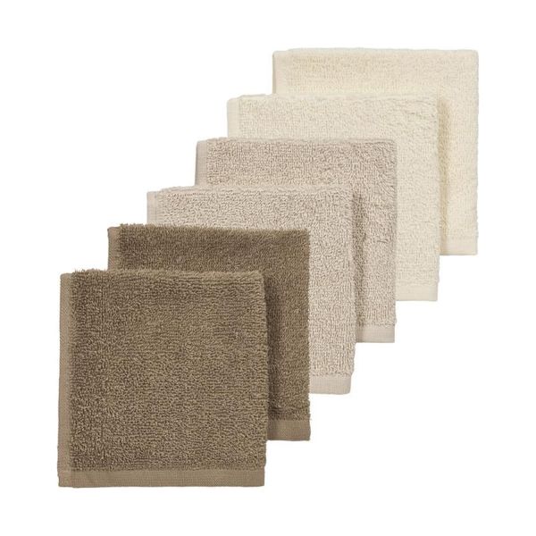 Meyco Baby Monddoekjes - 6 stuks - 30x30 cm - Natural / Soft Sand / Taupe