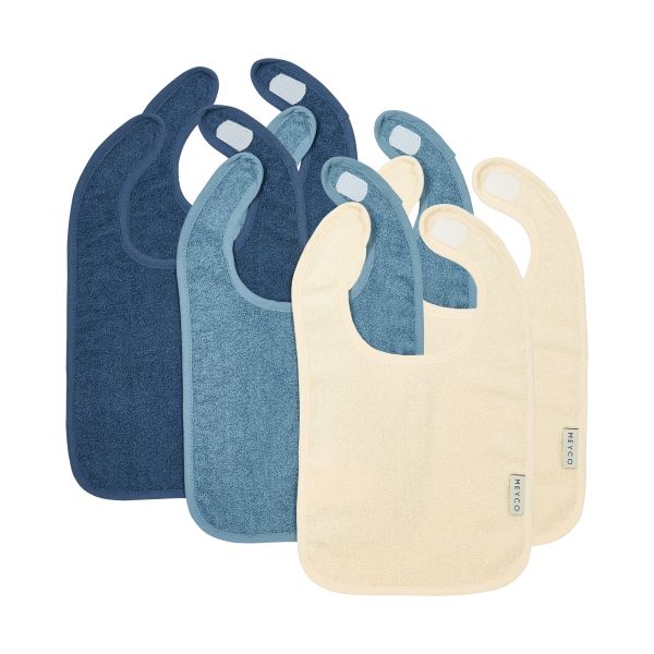 Meyco Badstof Slab Met Klittenband - 6 Stuks - 26 x 31 cm - Natural / Jeans Blue / Indigo Meyco Badstof Slab Met Klittenband - 6 Stuks - 26 x 31 cm - Natural / Jeans Blue / Indigo