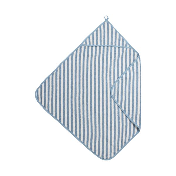 Meyco Baby Fat Stripe Badcape - 75x75 cm - Badstof - Jeans Blue Meyco Baby Fat Stripe Badcape - 75x75 cm - Badstof - Jeans Blue