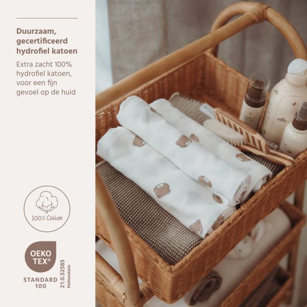 Meyco Hydrofiele Doeken - 3 Stuks - 70 x 70 cm - Bear Meyco Hydrofiele Doeken - 3 Stuks - 70 x 70 cm - Bear