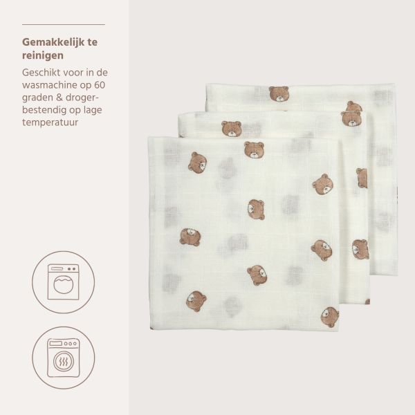 Meyco Hydrofiele Doeken - 3 Stuks - 70 x 70 cm - Bear Meyco Hydrofiele Doeken - 3 Stuks - 70 x 70 cm - Bear