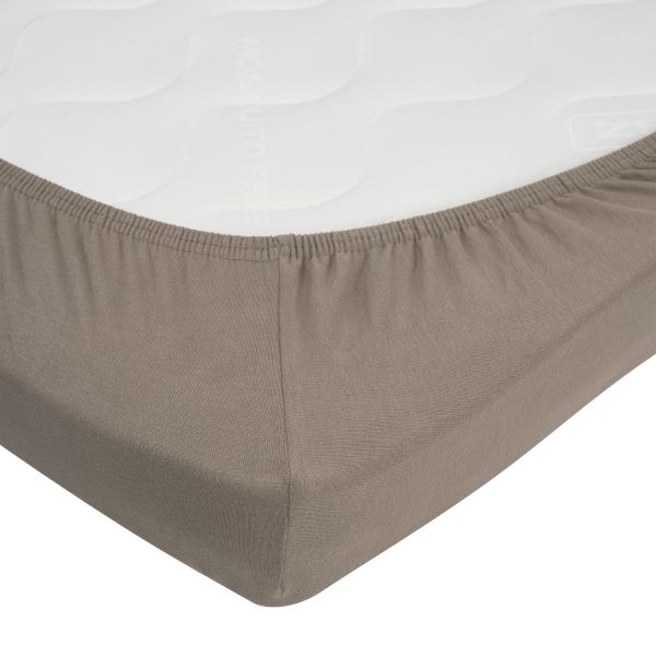 Meyco Hoeslaken - 2 Stuks - 50 x 90 cm - Jersey - Dark Taupe Meyco Hoeslaken - 2 Stuks - 50 x 90 cm - Jersey - Dark Taupe