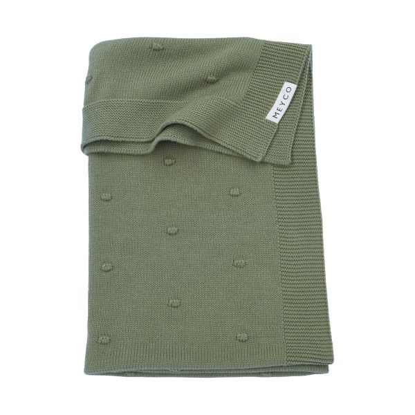 Meyco Ledikantdeken Mini Knots Forest Green 100x150cm Meyco Ledikantdeken Mini Knots Forest Green 100x150cm