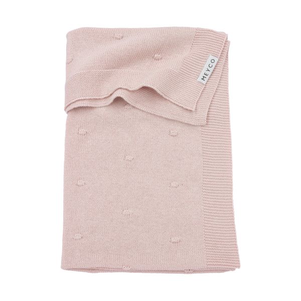 Meyco Wiegdeken Mini Knots Soft Pink 75x100cm Meyco Wiegdeken Mini Knots Soft Pink 75x100cm