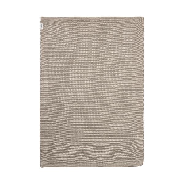 Meyco Stripe Deken Gebreid - Dark Taupe/Natural - 75 x 100 cm