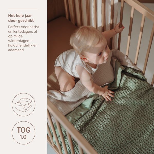 Meyco Wiegdeken Waffle Cotton Olive Green 75x100 cm Meyco Wiegdeken Waffle Cotton Olive Green 75x100 cm