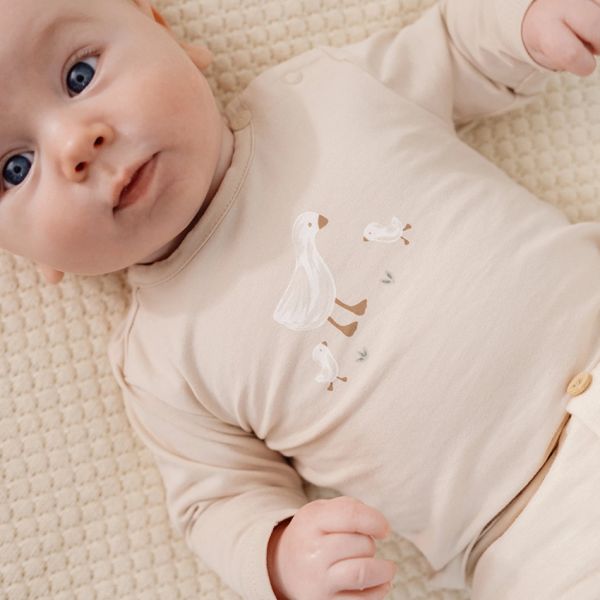 Little Dutch Lange Mouw T-Shirt - Maat 62 - Sand 