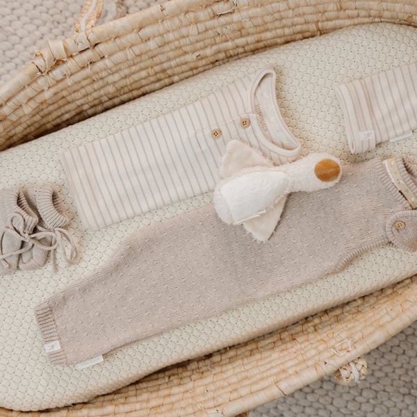 Little Dutch Stripe Lange Mouw T-Shirt - Maat 50 - Soft Beige