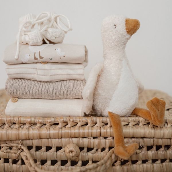 Little Dutch Little Goose Korte Mouw Romper - Maat 56 - Beige Little Dutch Little Goose Korte Mouw Romper - Maat 56 - Beige