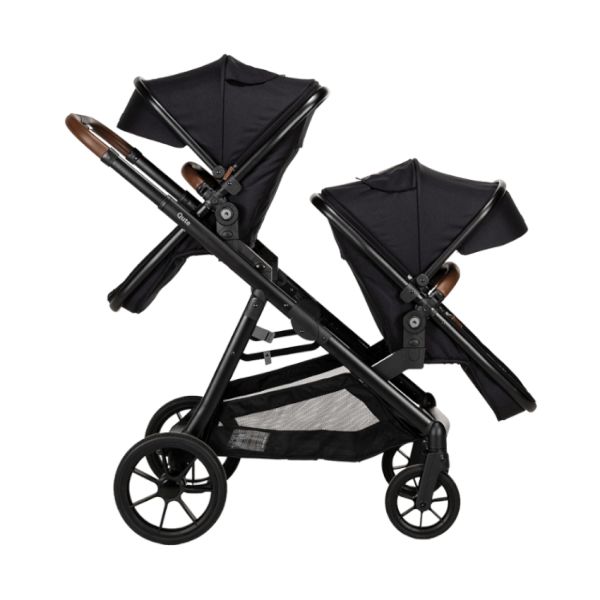 Qute Kinderwagen Q-Twin - Enkel/Duo/Twin - Jeans Zwart Qute Kinderwagen Q-Twin - Enkel/Duo/Twin - Jeans Zwart