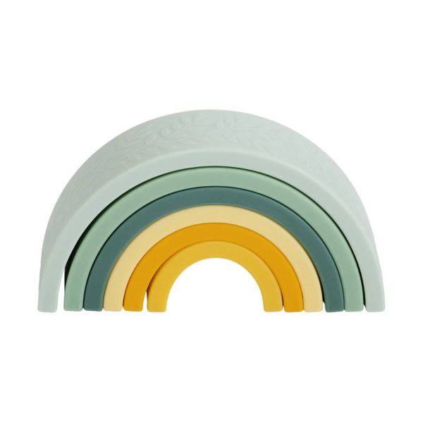 A Little Lovely Company Stapel Regenboog Siliconen - Sage