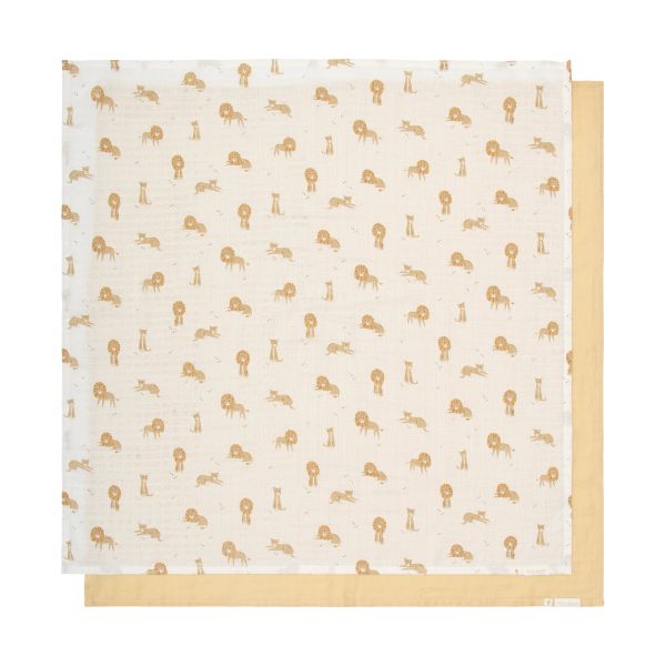 Little Dutch Safari Leo Omslagdoek Set - 70 x 70 cm - Geel