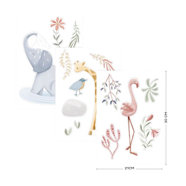 Little Dutch Muursticker Set - Blooming Safari - A3