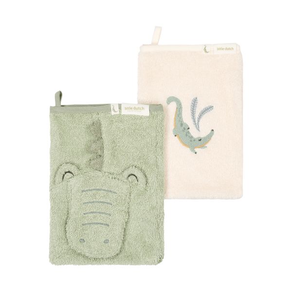 Little Dutch Krokodil Washandjes Set - Groen Little Dutch Krokodil Washandjes Set - Groen