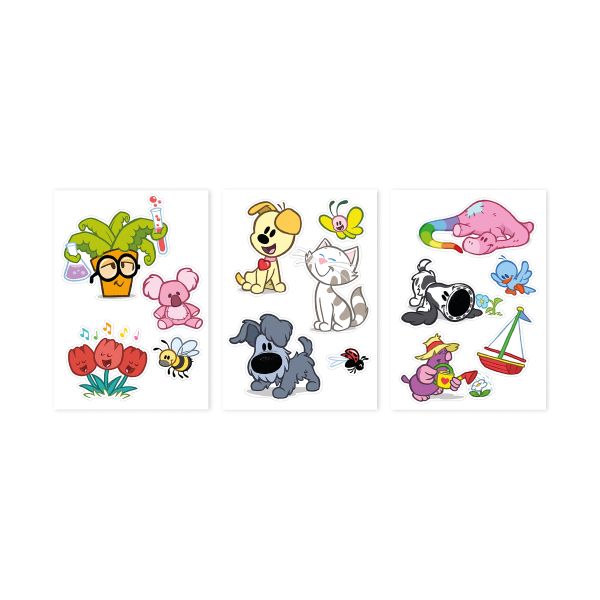 Woezel & Pip Muurstickers A4 Set - Dieren Woezel & Pip Muurstickers A4 Set - Dieren