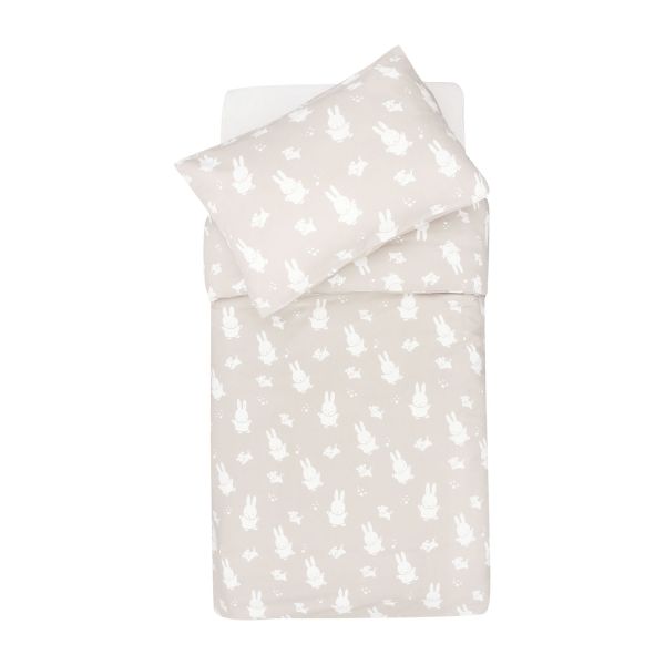 Jollein Dekbedovertrek - Miffy en Snuffy - Nougat - 100 x 140 cm Jollein Dekbedovertrek - Miffy en Snuffy - Nougat - 100 x 140 cm