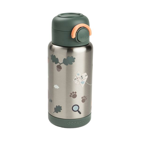 Done By Deer Thermos Drinkfles Rietje - 340 ml - Tiny Trails - Green Done By Deer Thermos Drinkfles Rietje - 340 ml - Tiny Trails - Green