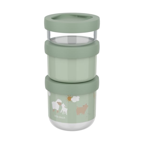 Mepal X Little Dutch Little Farm Snackbox Stack Mio - 3-Delig Mepal X Little Dutch Little Farm Snackbox Stack Mio - 3-Delig