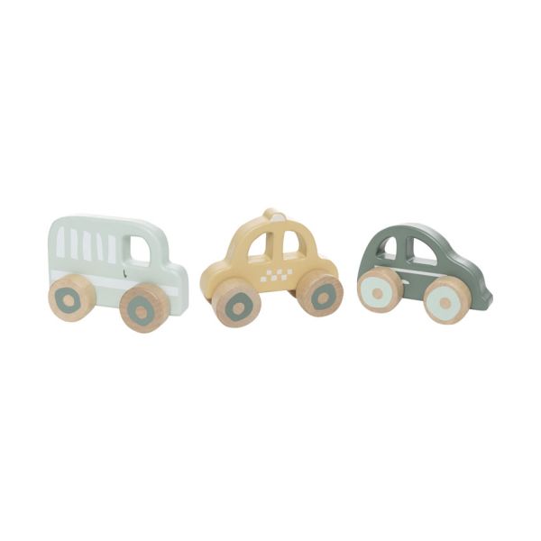 Jollein Houten Auto Op Wielen - 3 Stuks Jollein Houten Auto Op Wielen - 3 Stuks