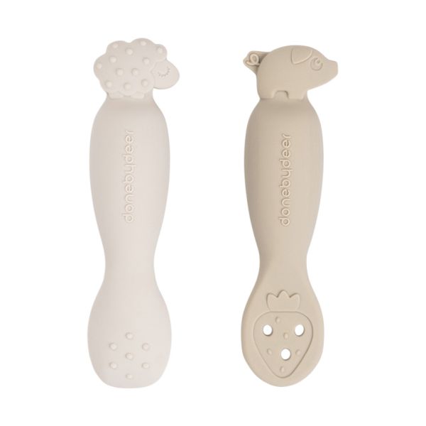 Done By Deer Tiny Farm Oefen Lepel Set - Sand