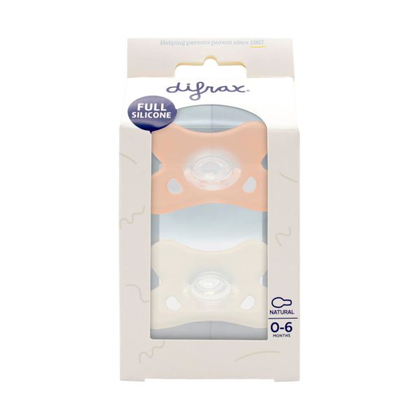 Difrax Fopspeen - Rond - 2 Stuks - 0-6 Mnd - Roze/Wit Difrax Fopspeen - Rond - 2 Stuks - 0-6 Mnd - Roze/Wit
