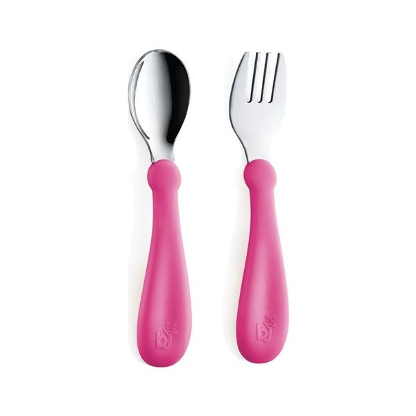 Babyjem Vork En Lepel Metaal Roze Babyjem Vork En Lepel Metaal Roze